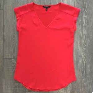 Red silky top